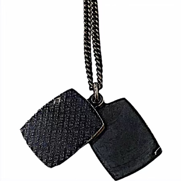 Authentic Balenciaga 19 AW Picture Frame Pendant Stainless Steel Necklace - Picture 3 of 5